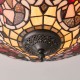 51471-001 Satin Black 2 Light Flush with Tiffany Glass
