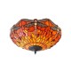 51478-001 Satin Black 2 Light Flush with Tiffany Glass