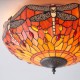 51478-001 Satin Black 2 Light Flush with Tiffany Glass