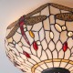 51480-001 Satin Black 2 Light Flush with Tiffany Glass