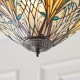 51514-001 Satin Black 3 Light Pendant with Tiffany Glass