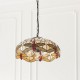 51494-001 Satin Black 3 Light Pendant with Tiffany Glass