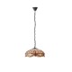 51494-001 Satin Black 3 Light Pendant with Tiffany Glass