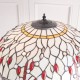 51298-001 Satin Black 2 Light Floor Lamp with Tiffany Glass