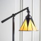 51820-001 Satin Black Floor Lamp with Tiffany Glass