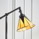 51820-001 Satin Black Floor Lamp with Tiffany Glass