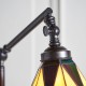 51820-001 Satin Black Floor Lamp with Tiffany Glass