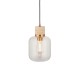 78822-001 Natural Travertine Stone Pendant with Clear Glass
