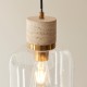 78822-001 Natural Travertine Stone Pendant with Clear Glass