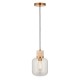 78822-001 Natural Travertine Stone Pendant with Clear Glass