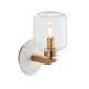 78824-001 White Volakas Marble Wall Lamp with Clear Glass