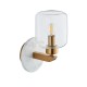 78824-001 White Volakas Marble Wall Lamp with Clear Glass