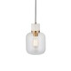 78825-001 White Volakas Marble Pendant with Clear Glass
