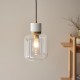 78825-001 White Volakas Marble Pendant with Clear Glass