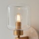 78826-001 Natural Travertine Stone Wall Lamp with Clear Glass