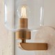 78826-001 Natural Travertine Stone Wall Lamp with Clear Glass