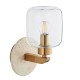 78826-001 Natural Travertine Stone Wall Lamp with Clear Glass