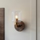 78827-001 Dark Brown Emperador Marble Wall Lamp with Clear Glass