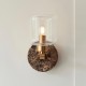 78827-001 Dark Brown Emperador Marble Wall Lamp with Clear Glass