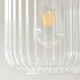 78828-001 Natural Travertine Stone Pendant with Clear Ribbed Glass