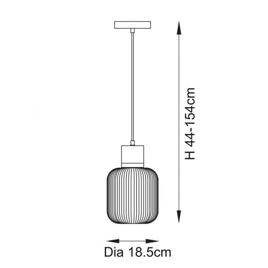 78828-001 Natural Travertine Stone Pendant with Clear Ribbed Glass