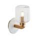 78830-001 White Volakas Marble Wall Lamp with Clear Ribbed Glass