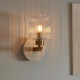 78832-001 Natural Travertine Stone Wall Lamp with Clear Ribbed Glass