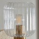 78832-001 Natural Travertine Stone Wall Lamp with Clear Ribbed Glass