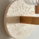 78832-001 Natural Travertine Stone Wall Lamp with Clear Ribbed Glass