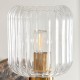 78833-001 Dark Brown Emperador Marble Wall Lamp with Clear Ribbed Glass