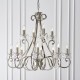 51033-001 Polished Nickel 12 Light Chandelier with Crystal