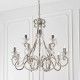 51033-001 Polished Nickel 12 Light Chandelier with Crystal