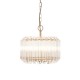 78744-001 Brushed Aged Brass 3 Light Pendant with Clear Glass Rods