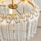 78744-001 Brushed Aged Brass 3 Light Pendant with Clear Glass Rods