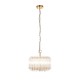 78744-001 Brushed Aged Brass 3 Light Pendant with Clear Glass Rods
