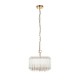 78744-001 Brushed Aged Brass 3 Light Pendant with Clear Glass Rods