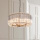 78745-001 Brushed Aged Brass 5 Light Pendant with Clear Glass Rods