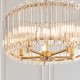 78745-001 Brushed Aged Brass 5 Light Pendant with Clear Glass Rods