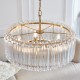 78745-001 Brushed Aged Brass 5 Light Pendant with Clear Glass Rods