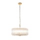 78745-001 Brushed Aged Brass 5 Light Pendant with Clear Glass Rods