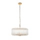 78745-001 Brushed Aged Brass 5 Light Pendant with Clear Glass Rods