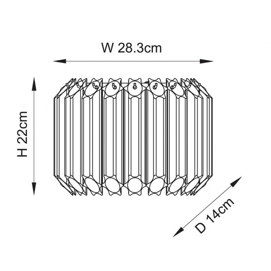 78746-001 Brushed Aged Brass Wall Lamp with Clear Glass Rods