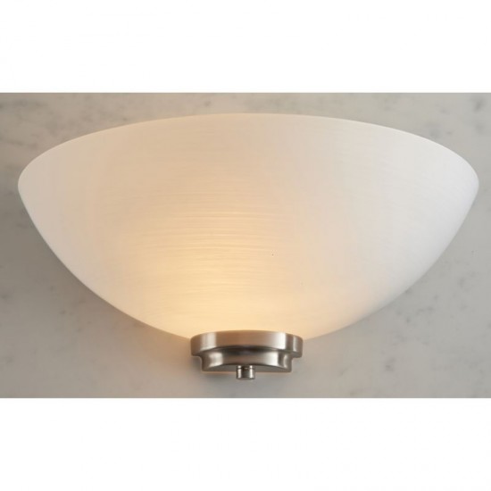 1191-001 Satin Chrome Wall Lamp with White Glass