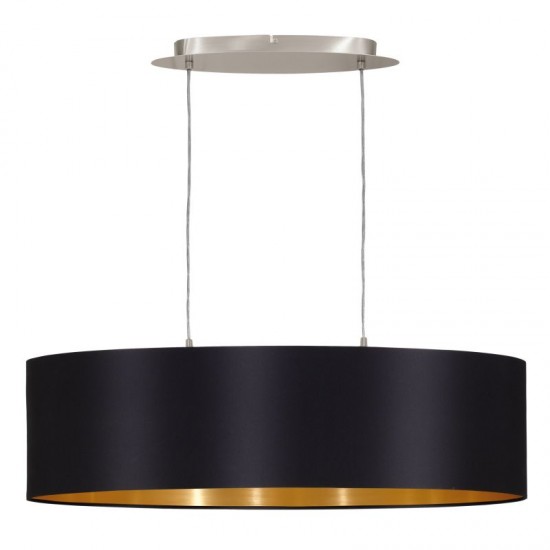 30968-002 Nickel over Island Fitting with Black & Gold Shade