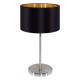 30983-002 Nickel Table Lamp with Black & Gold Shade