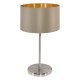 30985-002 Nickel Table Lamp with Taupe & Gold Shade