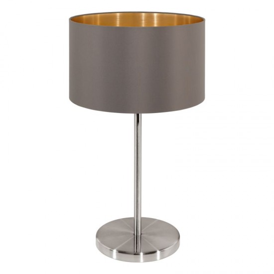 30986-002 Nickel Table Lamp with Cappucino & Gold Shade
