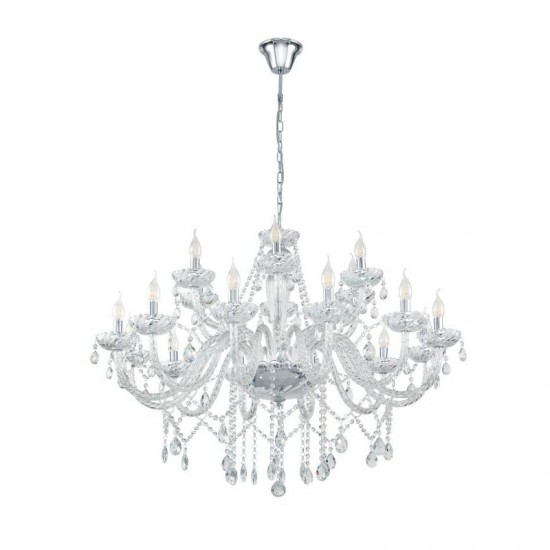 19040-002 Crystal with Chrome 18 Light Chandelier 19040-002 Crystal with Chrome 18 Light Chandelier
