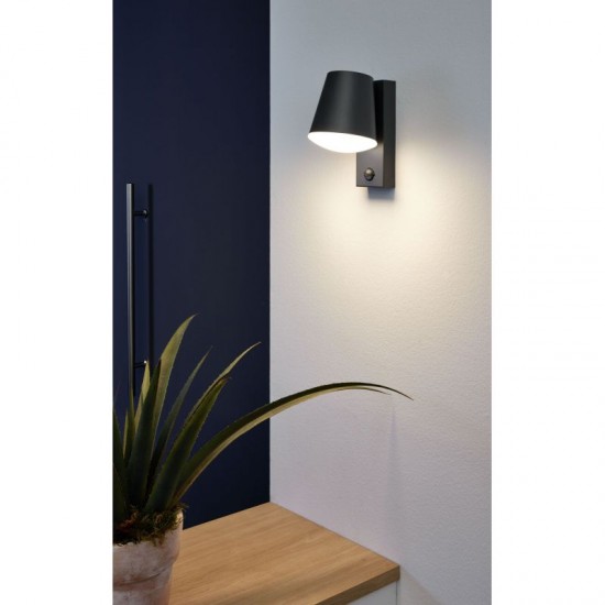 42019-002 Anthracite PIR Wall Lamp with White Diffuser