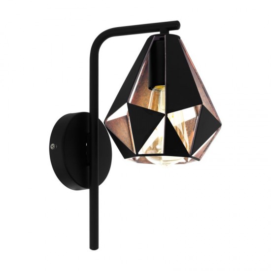 58653-002 Vintage Black & Copper Wall Lamp